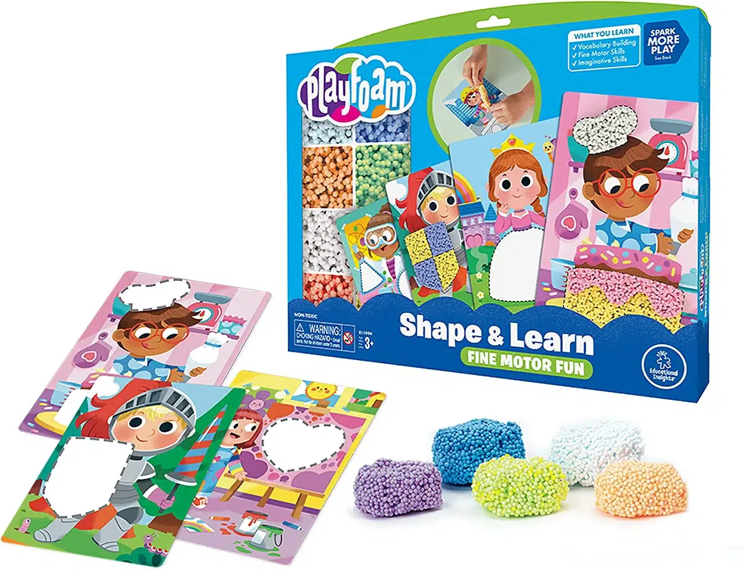 Educational Insights Playfoam Shape Learn Character Cards Build Vocabulary Fine Motor Skills with a Sensory Toy Ages 3 jpg